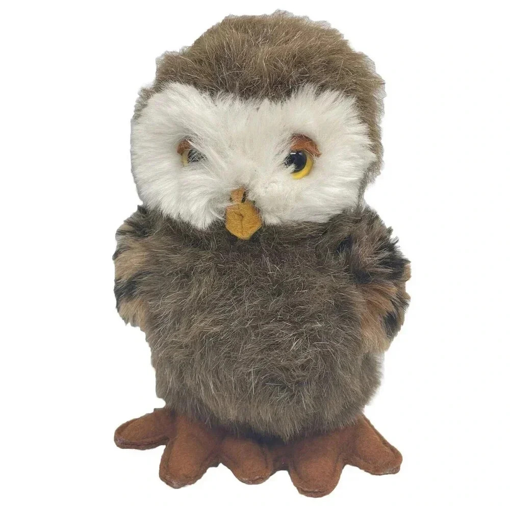 Vintage  Dakin Brown Spotted Owl Plush Bean Filled 8”Stuffed Animal Toy 1980